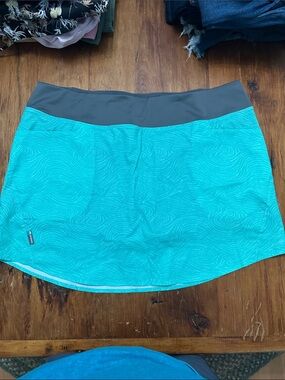 Simms Turquoise Skater Skirt with Charcoal Waistband